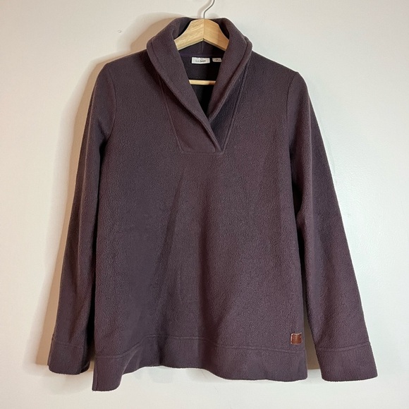 L.L. Bean Sweaters - L.L. Bean Women’s Shawl Collar Fleece Pullover - Size Small